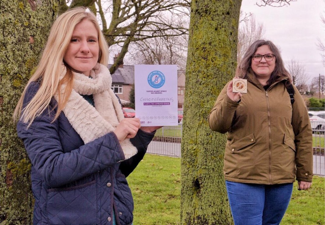 Katie is pictured on the left, holding the certificate declaring Capacity’s approved status; and her colleague Faye, on the right, is showing the plaque also presented.